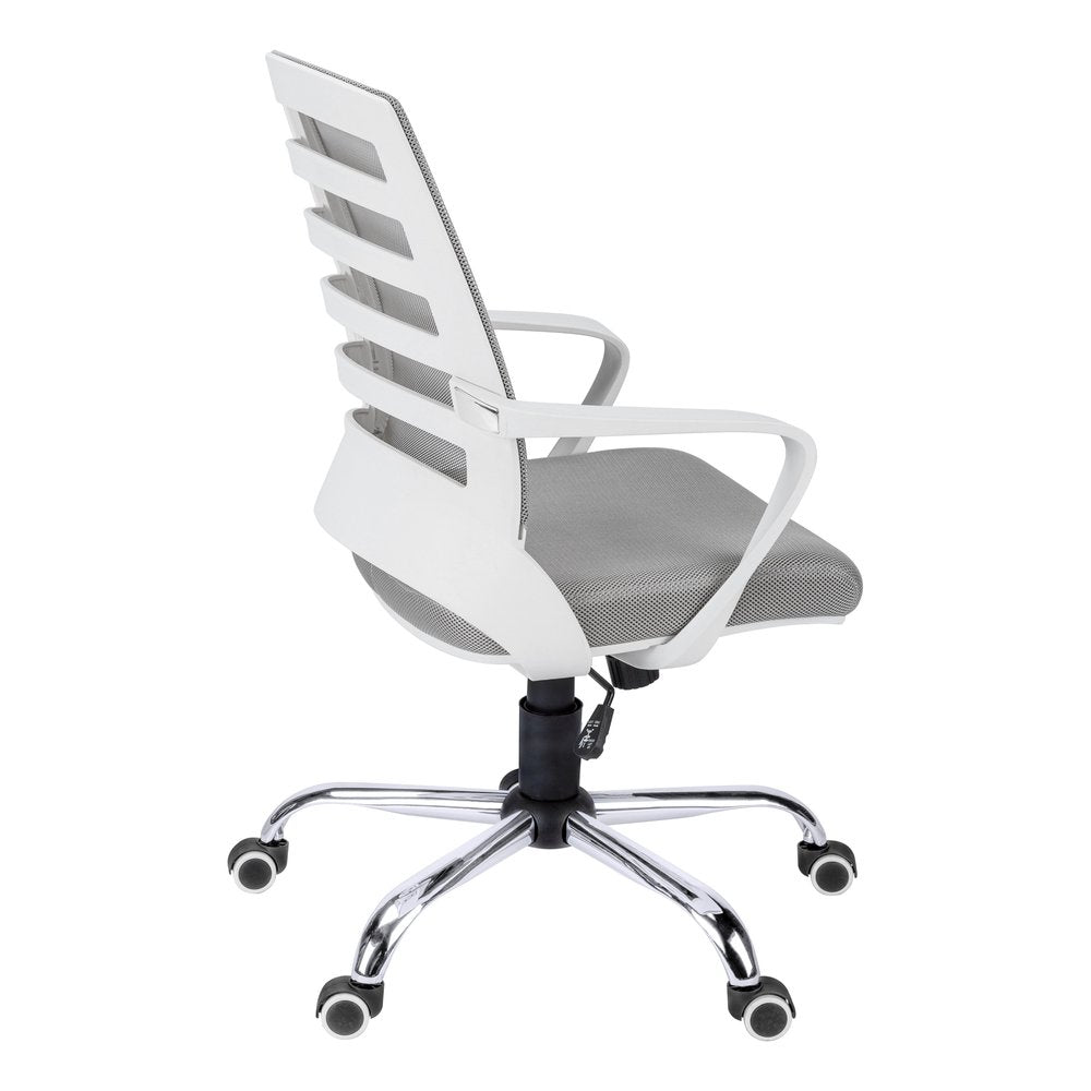 Black Polyester Seat Swivel Adjustable Task Chair Mesh Back Plastic Frame