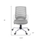 Black Polyester Seat Swivel Adjustable Task Chair Mesh Back Plastic Frame