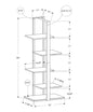 Taupe Metal Five Tier Etagere Bookcase