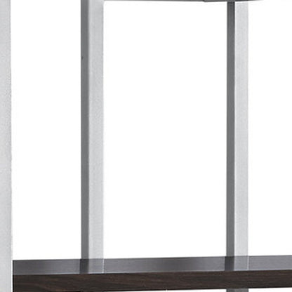 Espresso Metal Four Tier Bookcase