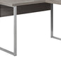 79" Taupe and Silver L Shape Computer Desk With Two Drawers