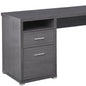79" Taupe and Silver L Shape Computer Desk With Two Drawers