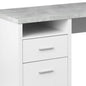 78" Gray and Silver L Shape Computer Desk With Two Drawers