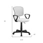 White Polyester Seat Swivel Adjustable Task Chair Mesh Back Plastic Frame