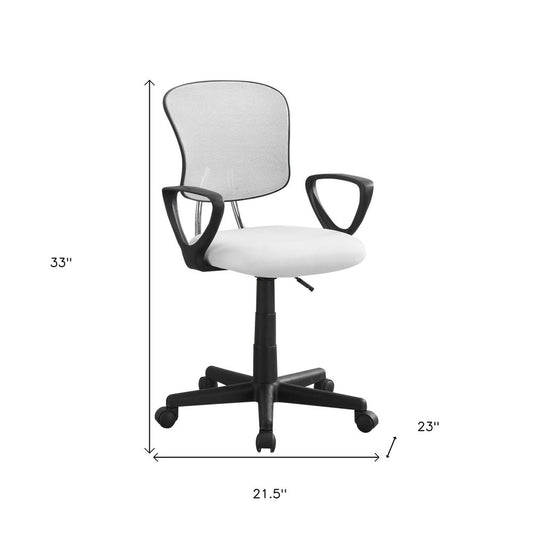 Gray White and Black Adjustable Height Swivel Rolling Office Chair