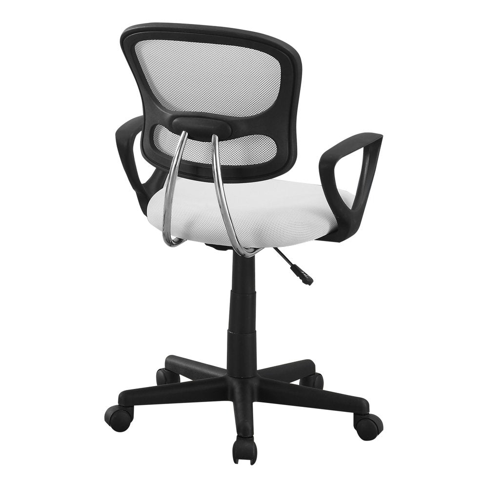 Gray White and Black Adjustable Height Swivel Rolling Office Chair