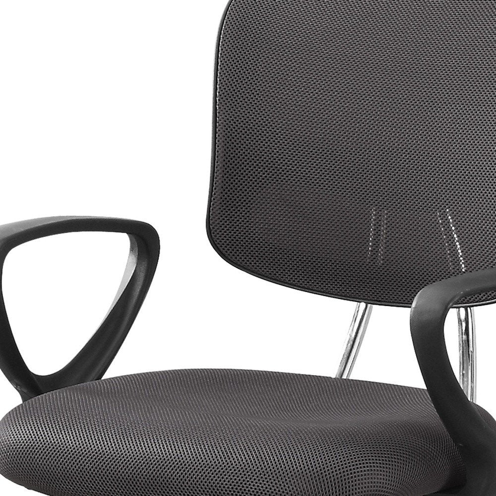 Gray White and Black Adjustable Height Swivel Rolling Office Chair