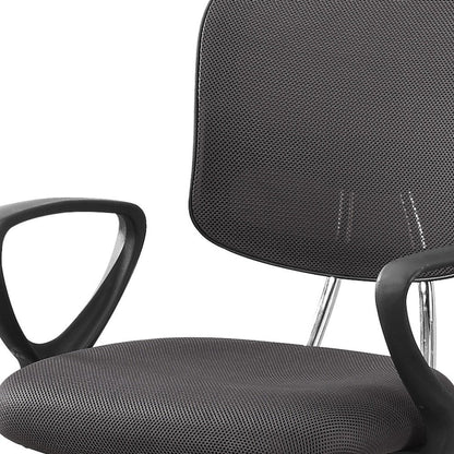 Gray White and Black Adjustable Height Swivel Rolling Office Chair