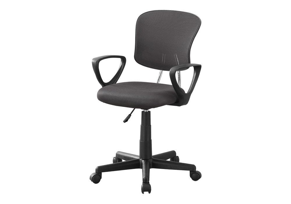 White Polyester Seat Swivel Adjustable Task Chair Mesh Back Plastic Frame