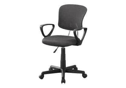 White Polyester Seat Swivel Adjustable Task Chair Mesh Back Plastic Frame