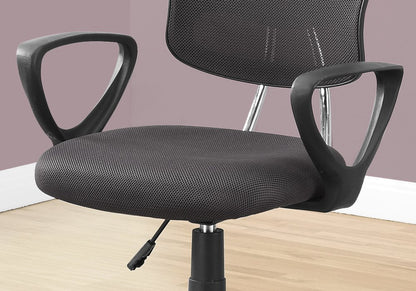 White Polyester Seat Swivel Adjustable Task Chair Mesh Back Plastic Frame