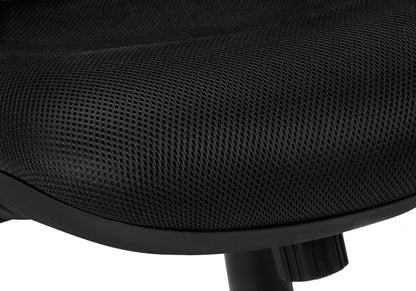Black And Silver Swivel Rolling Office Chair