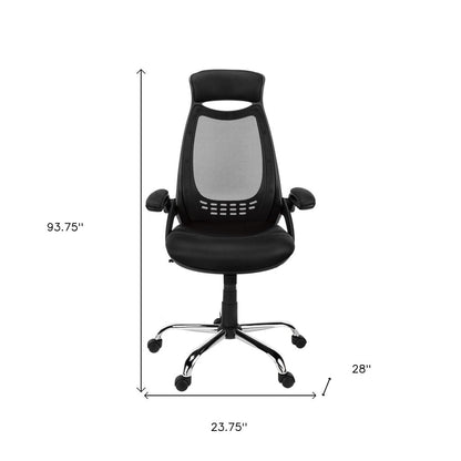 Black and Silver Adjustable Height Swivel Rolling Office Chair