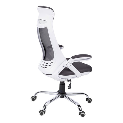 Gray And Silver Swivel Rolling Executive Office Chair