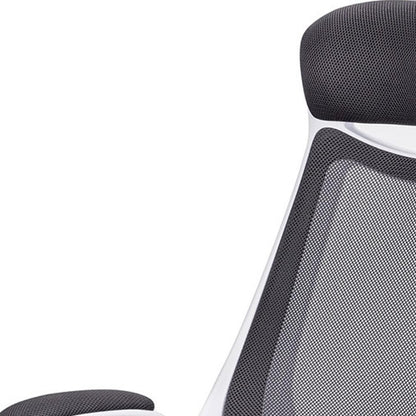 Gray And Silver Swivel Rolling Executive Office Chair