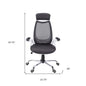 Gray Black and Silver Adjustable Height Swivel Rolling Executive Office Chair