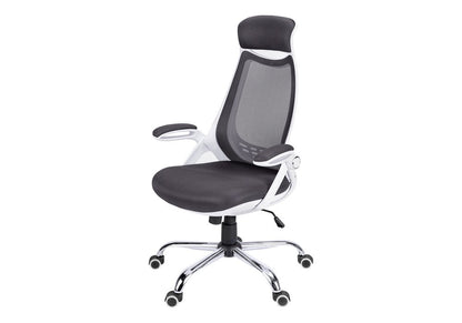 Gray And Silver Swivel Rolling Executive Office Chair