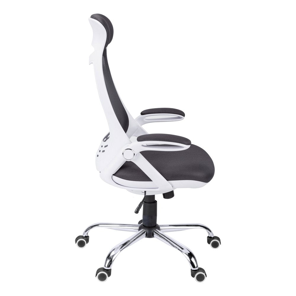 Gray And Silver Swivel Rolling Executive Office Chair