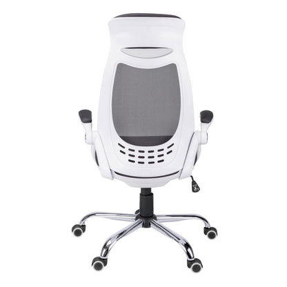 Gray Black and Silver Adjustable Height Swivel Rolling Executive Office Chair