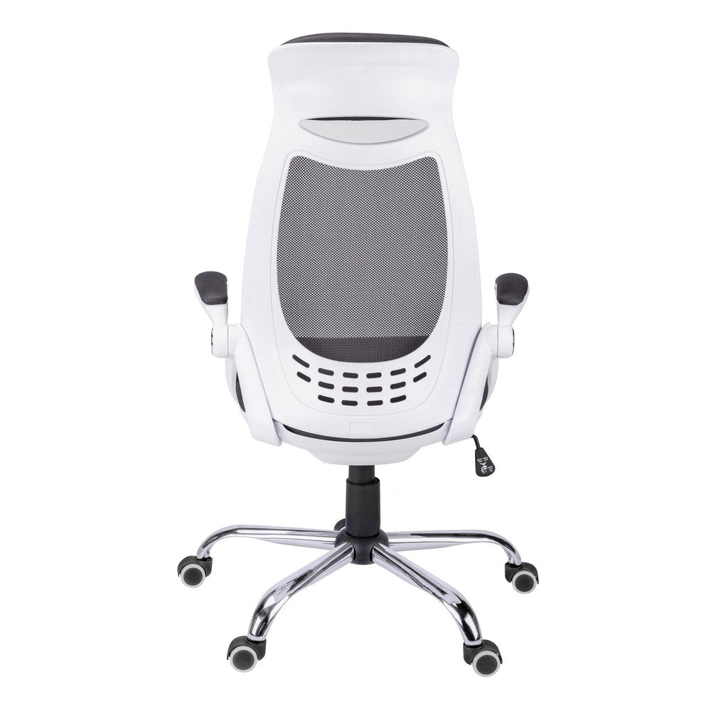 Gray And Silver Swivel Rolling Executive Office Chair