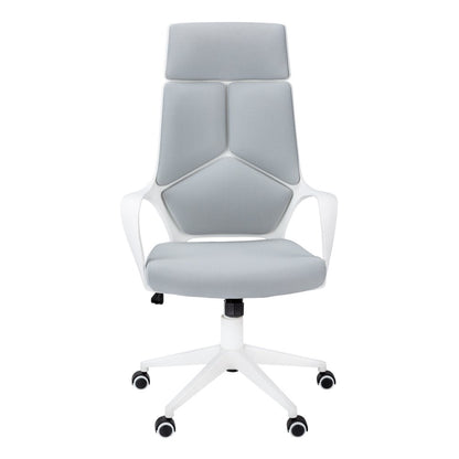 Gray Fabric Tufted Seat Swivel Adjustable Executive Chair Fabric Back Plastic Frame