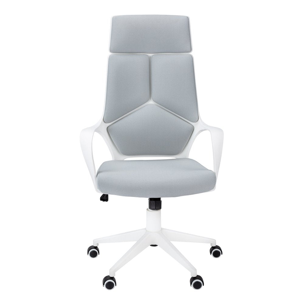 Gray Fabric Tufted Seat Swivel Adjustable Executive Chair Fabric Back Plastic Frame