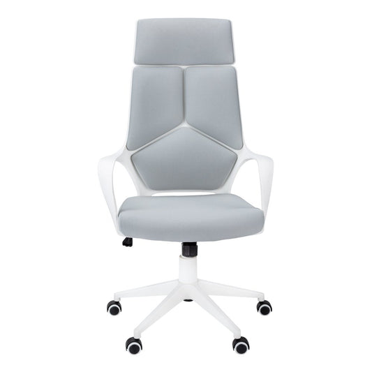 Gray Fabric Tufted Seat Swivel Adjustable Executive Chair Fabric Back Plastic Frame
