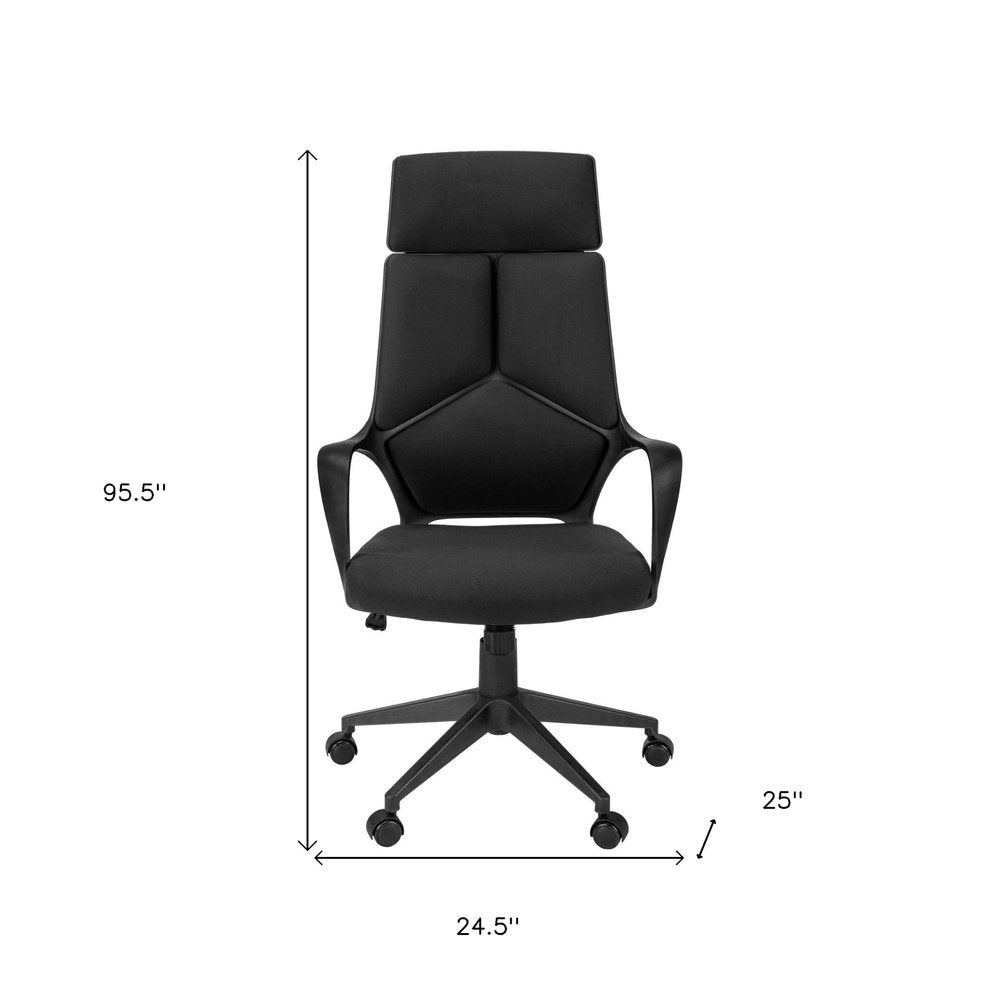Black Adjustable Height Swivel Rolling Executive Office Chair