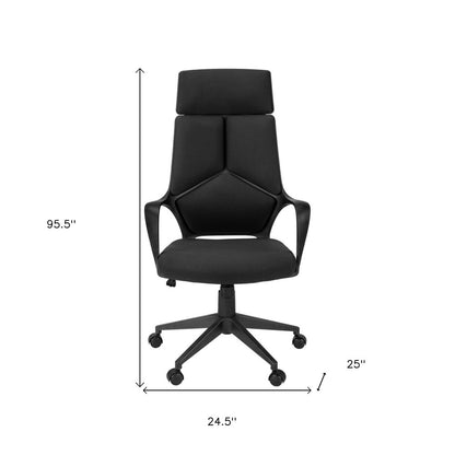 Black Adjustable Height Swivel Rolling Executive Office Chair