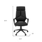 Black Adjustable Height Swivel Rolling Executive Office Chair