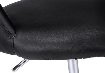 Black and Silver Adjustable Swivel Faux Leather Rolling Office Chair