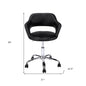 Black and Silver Adjustable Swivel Faux Leather Rolling Office Chair