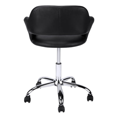 Black and Silver Adjustable Swivel Faux Leather Rolling Office Chair