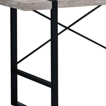 49" Taupe and Black Computer Desk