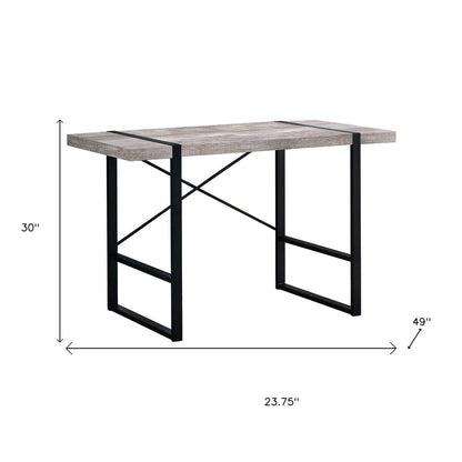 24" Taupe and Black Computer Desk