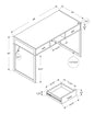 22" White and Silver Computer Desk With Two Drawers