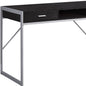 48" Dark Brown and Silver Computer Desk With Two Drawers