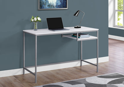 22" White and Silver Computer Desk