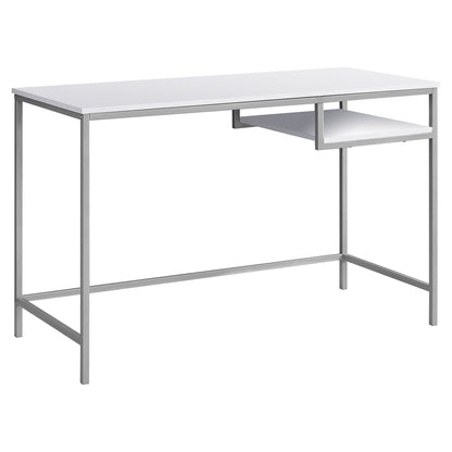 22" White and Silver Computer Desk