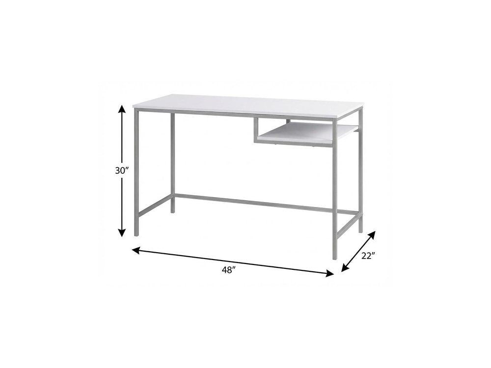 48" Taupe and Black Wood and Iron Computer Desk