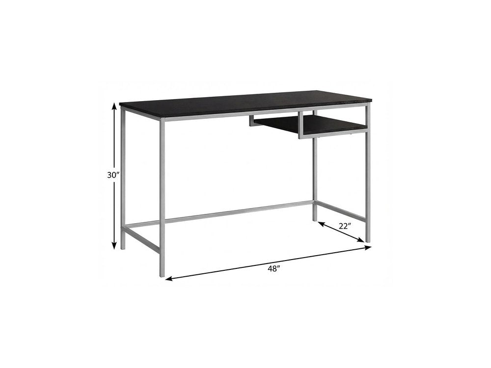 48" Taupe and Black Wood and Iron Computer Desk