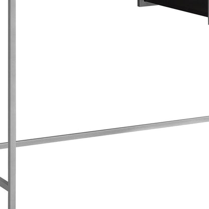 48" Taupe and Black Wood and Iron Computer Desk