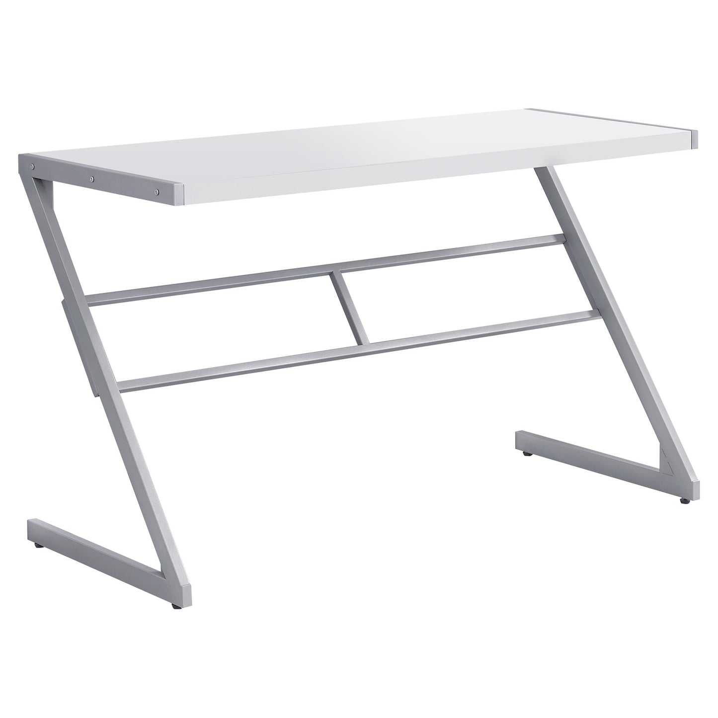 22" White and Silver Computer Desk