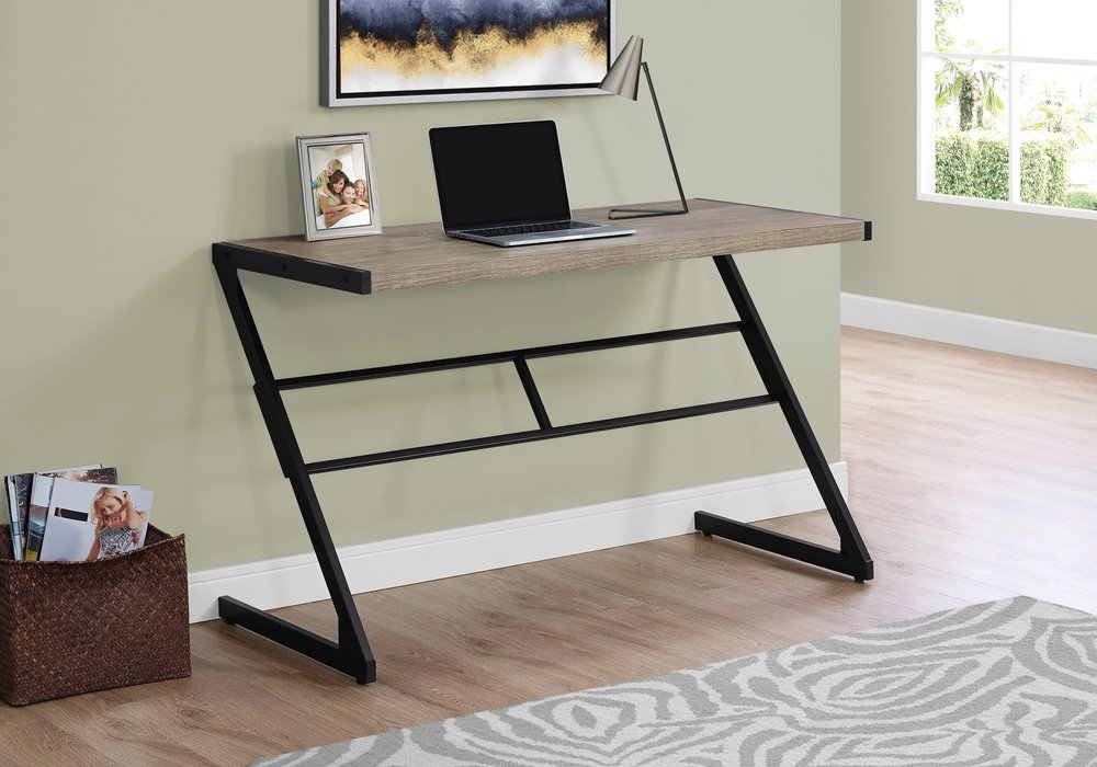 48" White and Silver Computer Desk