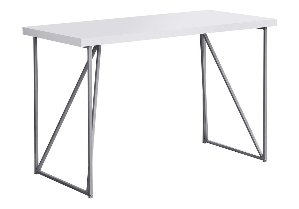 22" White and Silver Computer Desk