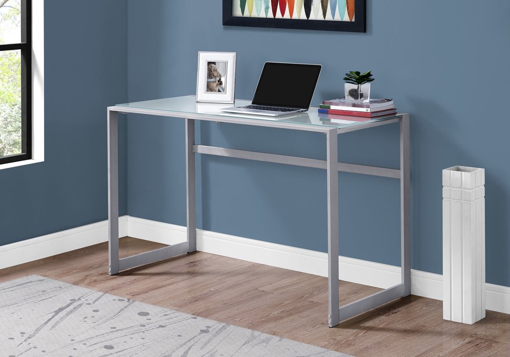 22" Black Glass Computer Desk