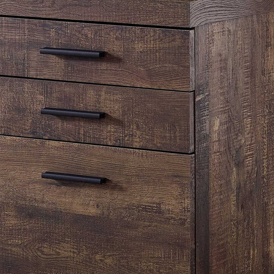 25" Grey Particle Board And Wood Filing Cabinet With Drawers