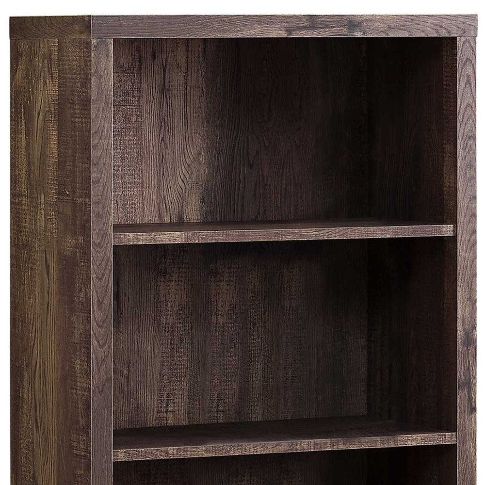 48" Gray Wood Four Tier Bookcase
