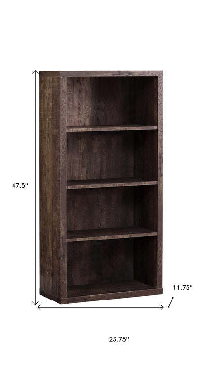 White Wood Adjustable Four Tier Bookcase