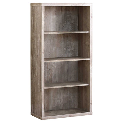 White Wood Adjustable Four Tier Bookcase